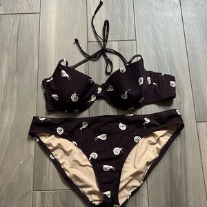 J Crew Snail Bikini M bottoms 36c top
